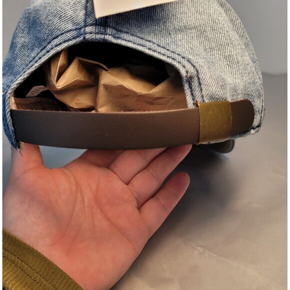 🆕 NWT Blue Denim Baseball Cap Hat Distressed Chambray - Picture 6 of 7